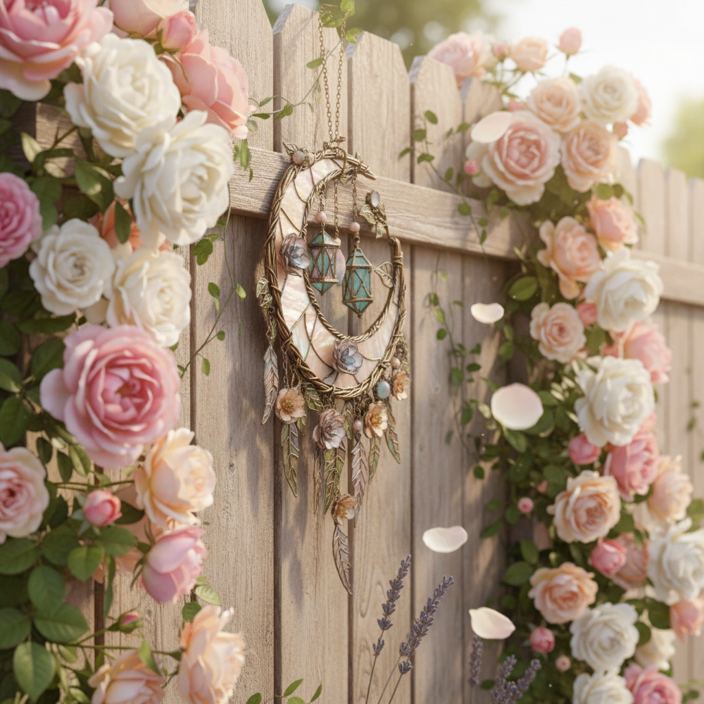 🔥🔥New Year Gift--🌙Hand-Painted Moon and Floral Window Decor💖--2D Acrylic