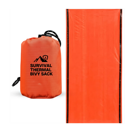 🏔️Survival Thermal Bivy Sack – Ultralight Waterproof Emergency Sleeping Bag for Hiking & Bug-Out Bags
