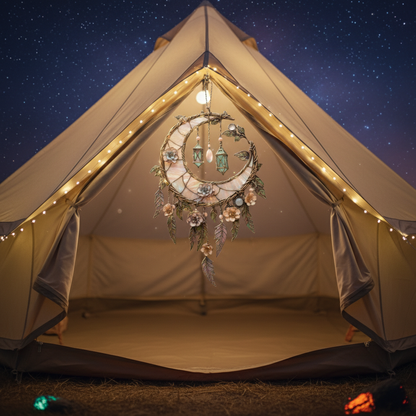 🔥🔥New Year Gift--🌙Hand-Painted Moon and Floral Window Decor💖--2D Acrylic